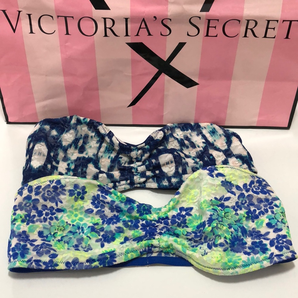 2 Victoria Secret PINK lace bandeaus size medium